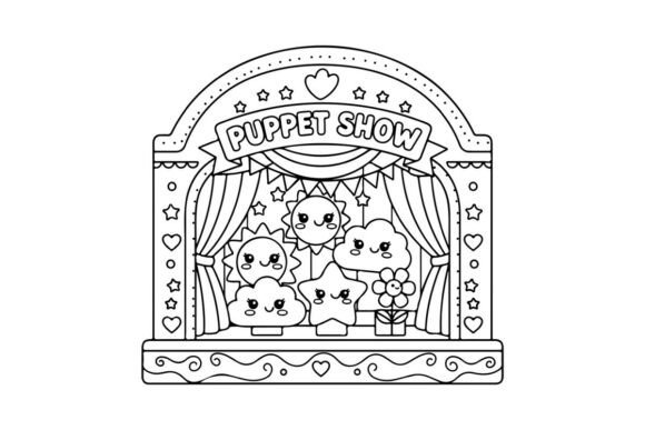 Analyzing Puppet Show Stage Vect Graphics & Illustrations