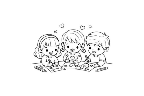 Children Baking Cookies Together Flat De Graphics
