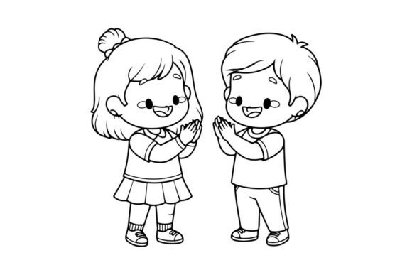 Children Playing Happy Friendship Vector Graphics