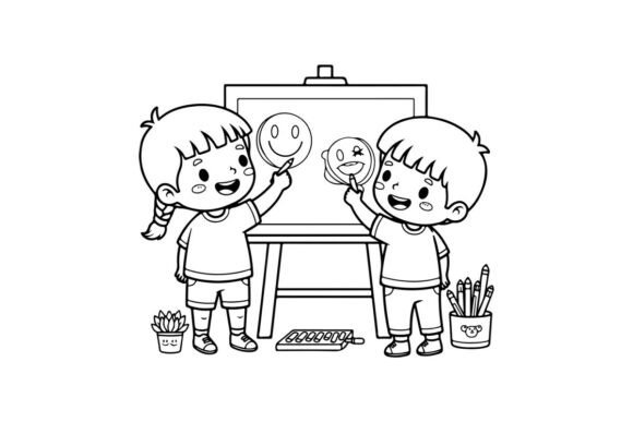Children Playing with Moon Balloons Vect Graphics Review