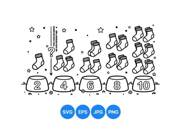 Counting Socks Educational SVG: Graphics & Illustrations for Kids’ Learning