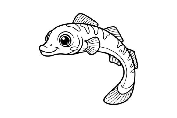 Cute Cartoon Fish Swimming Vector Graphics & Illustrations