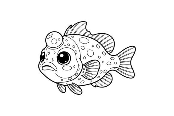 Cute Cartoon Pufferfish Vector: Graphics & Illustrations
