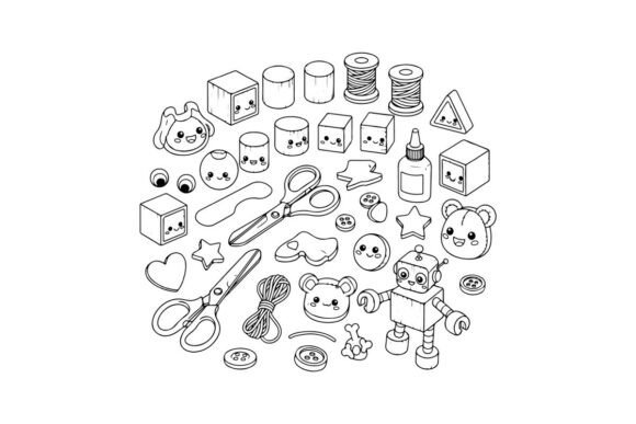 Cute Crafting Tools & Sewing Supplies Graphics