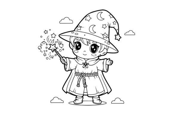 Cute Girl Wizard Graphics: Illustrations for Brand Magic