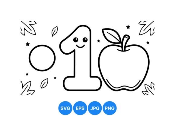 Cute Number One Apple Design: A Graphics & Illustration Review
