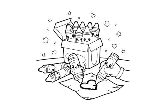Cute Pencils in Love Hug Vector Illustra: Graphics & Illustrations