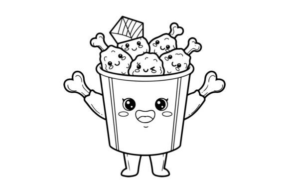 Cute Popcorn Bucket Mascot Happy Vector Graphics