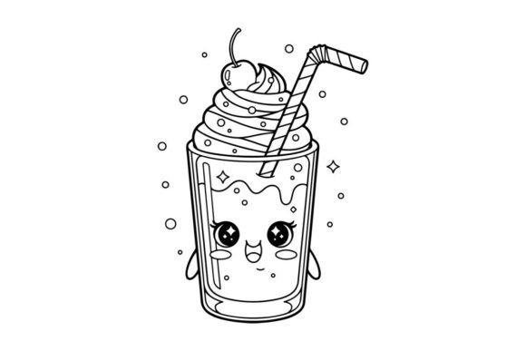 Cute Smiling Drink Cup with Straw Vector: Graphics & Illustrations