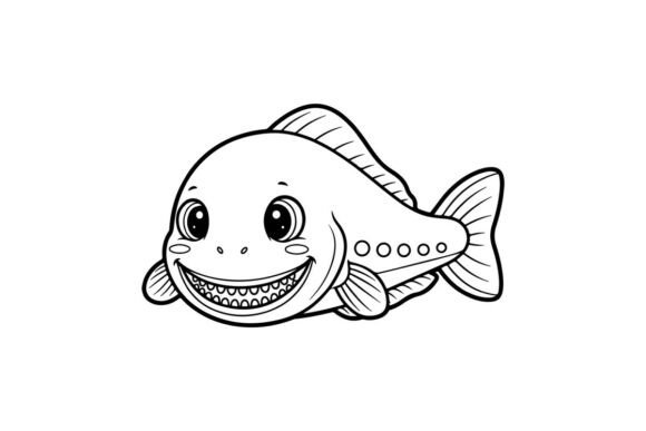 Cute Smiling Fish Mascot Vector Illustra: Graphics & Illustrations for Handmade Brands