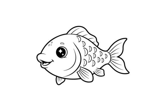 Cute Smiling Fish Vector Illustration Fl