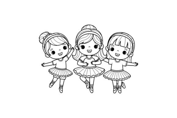 Three Ballet Dancers Holding Hands Vecto: Graphics & Illustrations