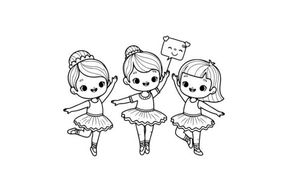 Three Ballet Dancers Performing Joyful D: Graphics & Illustrations