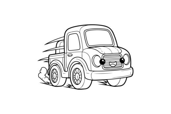 Vintage Pickup Truck Cartoon Vector Illu